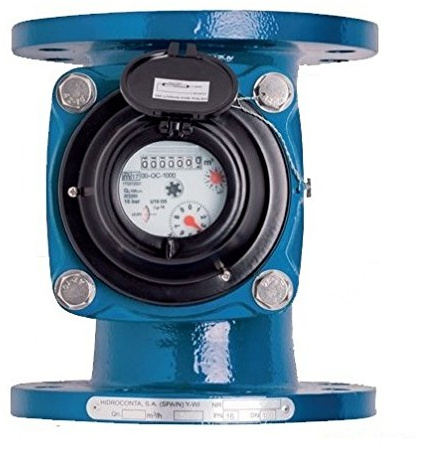 Contador de agua Woltmann WI 2 DN50 para riego/Incluye Certificado Homologación C.E.E Clase B/Conexión por brida/Diámetro de paso agua 50mm / Pulgadas 2 / Caudal máximo 30 m3/h