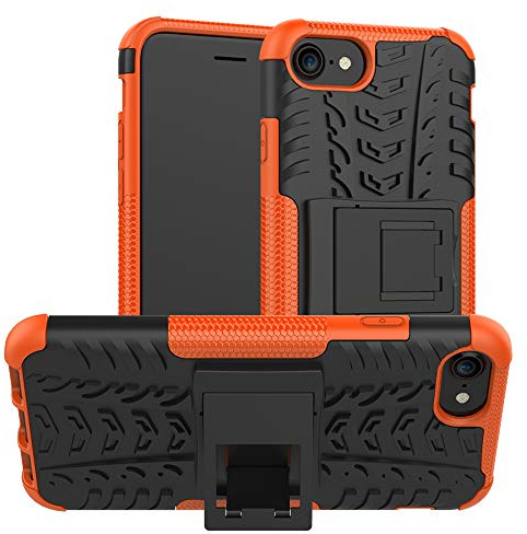iCatchy For iPhone SE 2020 Case,iPhone 8 Case,iPhone 7 Case Heavy Duty Hard Tough Dual Layer Hybrid Shockproof Cover compatible For iPhone SE 2020 Phone Case (Orange)