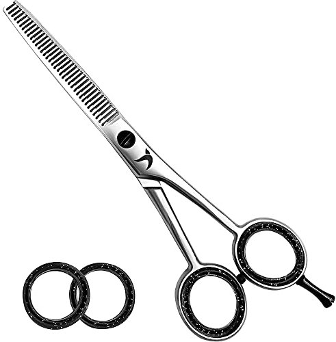 Candure Effilierschere Friseur Profi 6 Zoll Haarschere Friseurschere Profi Rostfreier Stahl Ausdünnschere Haarschneideschere für Kinder, Männer, Frauen und Haustiere Haarschere Ausdünnen