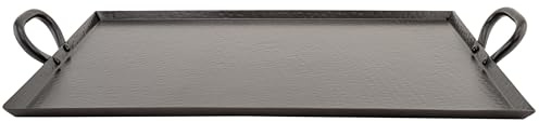 G.E.T. SSTPD-1915-ANT Heavy-Duty Metal Serving/Ottoman Tray with Handles, 19 x 15, Hammered Bronze