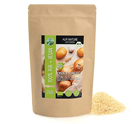 Alpi Nature Cebolla Orgánica Granulada 250g, Cebolla Granulada Deshidratada, Cebollas en Granulos