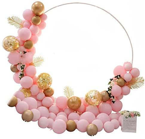 Ballon Kreis Rahmen Kit, Rund BallonsäUlenstäNder, Abnehmbar Luftballon Bogen Ballon Girlanden Halter für Hochzeit, Taufe, Großer Hintergrund Geburtstag Party Dekor(Ohne Ballons) (180cm)