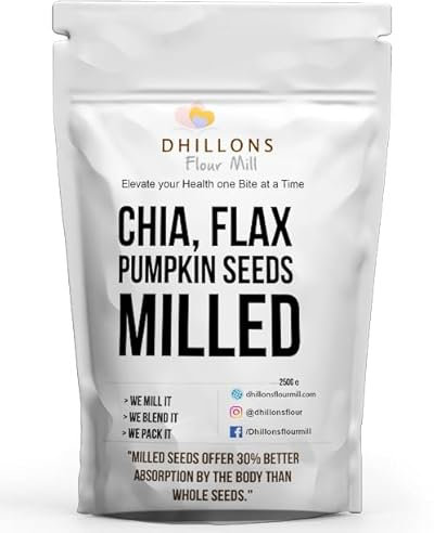 Dhillons Flour Mill Chia seeds, Flaxseeds, Pumpkin Seeds Milled Mix, 250g | Milled seeds offer better absorption of nutrients by the body compared to whole seeds |