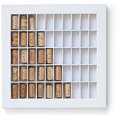 Leuchtturm 367166 Boîte de Collection avec 50 Compartiments pour Bouchons de vin - Blanc - sans Bouchons de vin