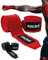 ROCSIX - Premium Box Bandagen Männer, Damen, Herren, Elastische Boxbandagen 4m, Kickboxen, Muay Thai, MMA - Bandagen Boxen mit Daumenschlaufe Boxing Wraps, Hand Wraps Boxing Rot/Schwarz