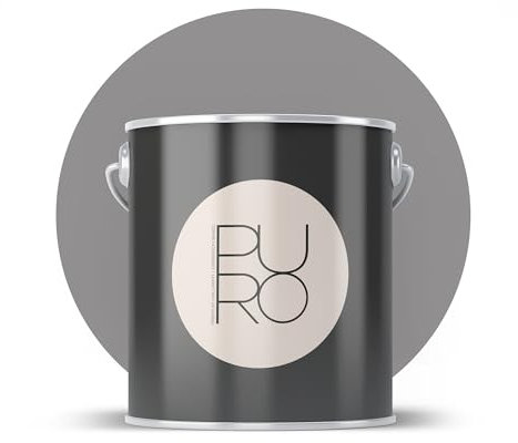 Livingwalls PURO Premium Wandfarbe c1004 - Malerfarbe mit sehr hoher Deckkraft - matte hochwertige Innenfarbe in Grau - 5l