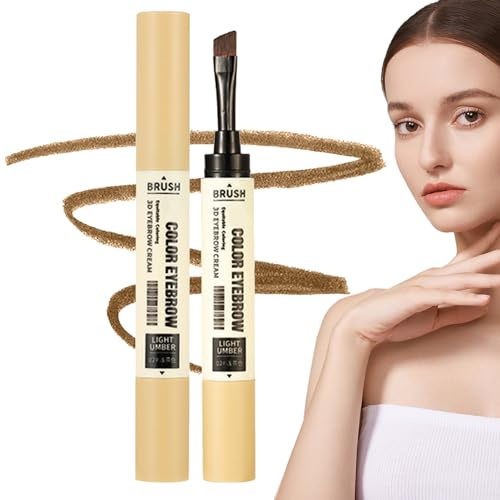 Teinte gel pour sourcils,Gel à sourcils teinté imperméable longue tenue avec brosse | Mascara à sourcils naturel, crème teintée, crayon à sourcils liquide à Double tête, tenue toute la Tongfeng