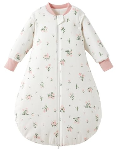 Duomiaomiao 3.5Tog - Saco de dormir para bebé para todo el año, 100% algodón, saco de dormir para bebé, invierno, niña, recién nacido, saco de dormir cálido, recién nacido (100)