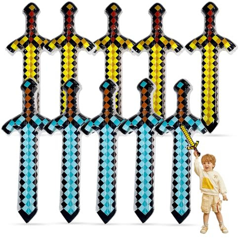 Pack of 10 Inflatable Children's Pirate Sword Game Toys for Birthday Party Halloween Cosplay Costume Parties Accessories