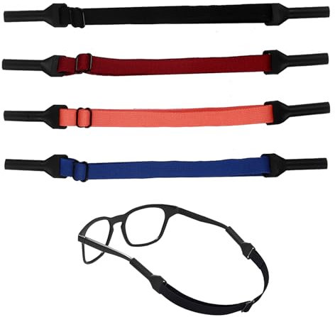 ZoeWei Brillenband, 4 Stück Einstellbare Brillenbänder für Sport, Anti Rutsch Sonnenbrillen Band für Herren, Frauen und Kinder