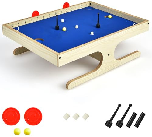 HOMASIS Air Hockey für den Tisch, magnetischer Spieltisch mit 2 Markern, 2 Bällen, 3 Magneten für Kekse und 2 Sets von magnetischen Griffen, Hockey-Spiel für Kinder und Erwachsene