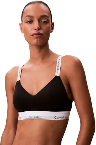 Calvin Klein Donna Reggiseno a Bralette Lightly Lined Fascia Elasticizzata, Nero (Black), M