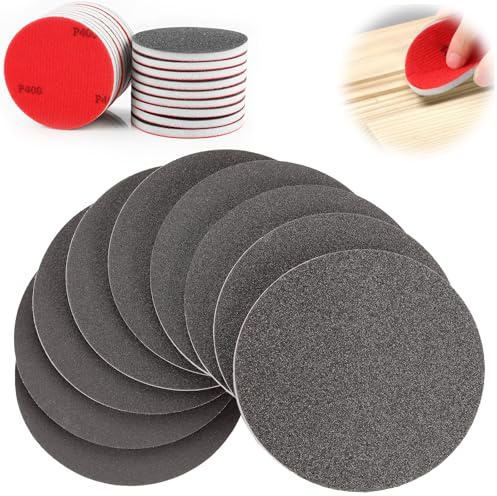 TXXATX 18 Piezas Esponja de Lijado Grano 180-3000 Esponjas de Lija Redonda Bloque de Lija Reutilizables para Modelos Metal Madera Muebles Pared Plástico Paneles de Yeso