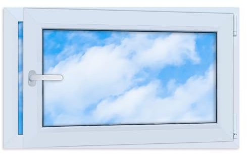 LORAC | Plastfönster vitt 1 000 x 600 mm, 100 x 60 cm, PCV, DIN höger, lutbar och justerbar, 2-vägs glasning, energisparande – fönster med CE-certifikat för källare och lägenhet