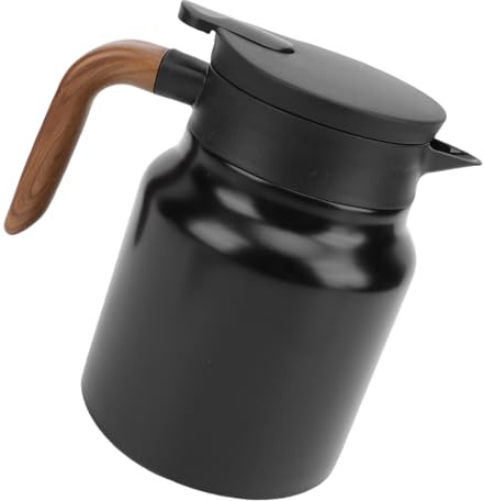 Bewinner Teiera Isolata Sotto Vuoto in Acciaio Inossidabile da 1000 Ml con Filtro, Brocca Termica per Bevande Al caffè, Dispenser per Bevande Calde e Fredde a Doppia Parete per L'home (nero opaco)