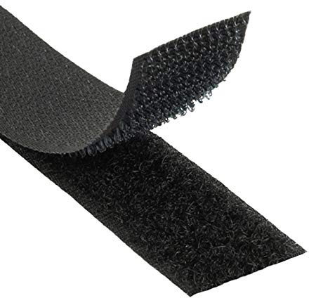 KLEBESHOP24 Kardborreband för sömnad – hake och ögla, utan lim/svart, 20 mm x 3 m | Innehåller krok- och fluffband – inte självhäftande