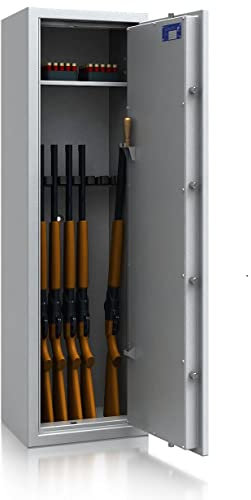 SafeHero Waffenschrank Klasse 0 EN 1143-1 Secureo Hawk 7 XL | Waffenschrank 0 für 7 Langwaffen | Langwaffenschrank mit Elektronikschloss | Konformer Waffenschrank Langwaffen, Kurzwaffen + Munition