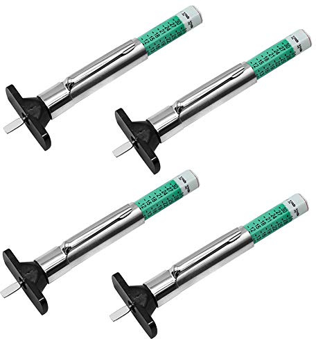 4-Pack Tire Tread Depth Gauge 32nds, Tire Depth Measuring Tool Color Coded Green