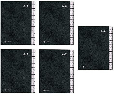 Pagna Pultordner Classic (Pultmappe, 24 Fächer, A-Z) schwarz (5 Stück)