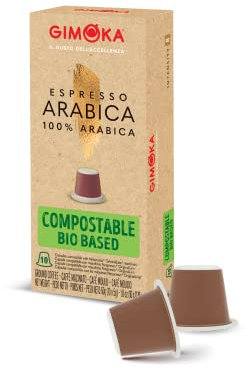 Gimoka Mélange 100% Arabica intensité 8-100 Capsules Compostable - Compatibles avec les machines à café à usage domestique Nespresso* - Produit en Italie (lot de 10 x 10)