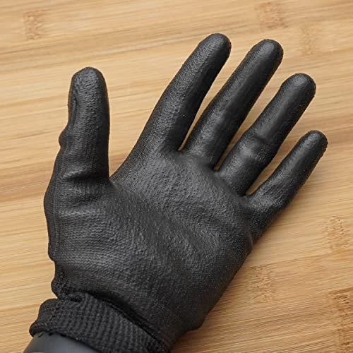Guanti da lavoro anti-taglio EN388 BLACK Pro Touch | Rivestimento in nitrile antiscivolo, guanti professionali di protezione del lavoro uomo donna, sicurezza industriale, fai da te |BT(T11)
