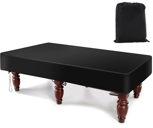 K-Musculo Funda para mesa de billar 420D, impermeable y resistente al desgarro, 6.5/7/7.5/8/8.5/9 pies (negro, 6.5 pies)