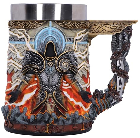 Nemesis Now Diablo® IV Inarius Bierkrug, 15,5 cm, Harz, Diablo IV Sammlerstück, Edelstahleinsatz, in feinstem Harz gegossen, fachmännisch handbemalt