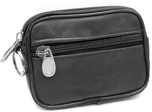 Charmoni - Portefeuille - Porte Monnaie - Multi Poches - en Cuir véritable - Top qualité - pour Homme (1, Noir)