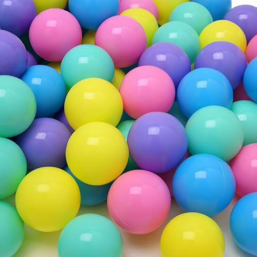 LittleTom Bolas de Piscina Infantil 5,5cm para Bebés - Pelotas Pequeñas de Plástico en Colores
