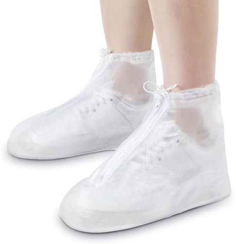 UYVPAER 1 Par Fundas Impermeables Para Zapatos, Reutilizables, Antideslizantes Y Resistentes Al Desgaste, Fundas Para Zapatos De Lluvia Con Cremallera Para Exteriores, Ciclismo, Camping, Pesca