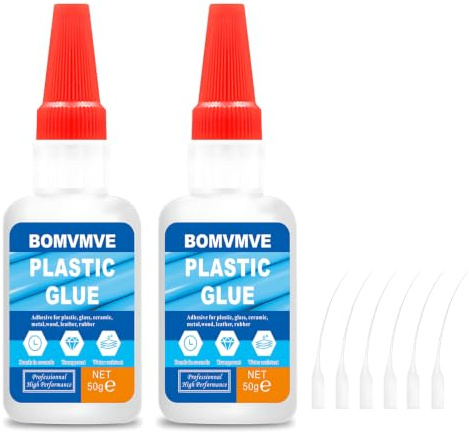 BOMVMVE Plastlim, 35gx2 plastlim, superlim för plast extra starkt, värmebeständigt, för plas-t, akrylreparation och bindning av plast och andra material