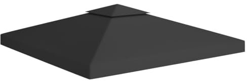 Pavillon-Abdeckung 2-stöckig 310 g/m² 3x3 m schwarz