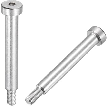 QUARKZMAN 2pcs Tornillos Hombro Acero Inoxidable 304 Diámetro Hombro 8mm | Tornillos Hombro Con Cabeza Hexagonal, Longitud Hombro 55mm, Roscado M6x1, Para Industrias Maquinaria Moldeo