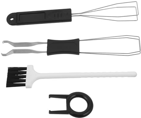 MUELODSIC Set 4 Pezzi Estrattore Tasti in Metallo per Tastiera Meccanica con Spazzola Pulizia Ergonomico Strumento Rimozione Tasti Compatibile per Manutenzione e Riparazione Computer