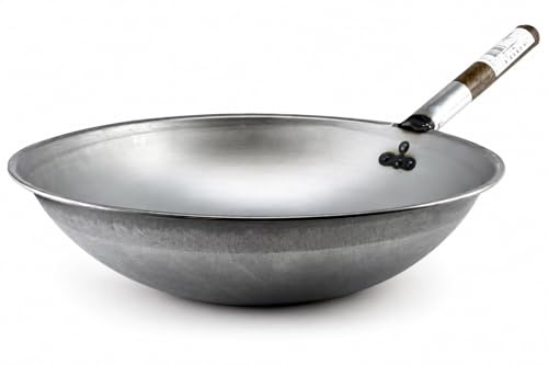 RSL14 Superlight London Wok, Carbon Steel, 14 Inch, 765g, Commercial Stir Fry Pan for Chinese Takeaway & Restaurant Use