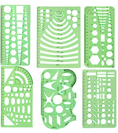 6 Stücke Schablone Zeichenschablonen Kunststoff Stanzschablone Stanzformen für DIY Album Scrapbooking Papier Karte Kunst Deko (grün)