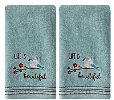 SKL Home von Saturday Knight Ltd. Life is Beautiful Handtuch-Set, Aqua, 2-teilig