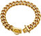 Goldenes Hundehalsband mit Metallkette, mit sicherem Design, 18 Karat vergoldetes kubanisches Glied, 19 mm dick, robust, kaufest, für mittelgroße und große Hunde (61 cm)