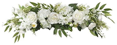 MISNODE Fiori per arco nuziale da 65 cm, ghirlanda di fiori di peonia artificiale, ghirlande floreali di rose in seta finta con foglie, ghirlanda primaverile per decorazione architrave porta