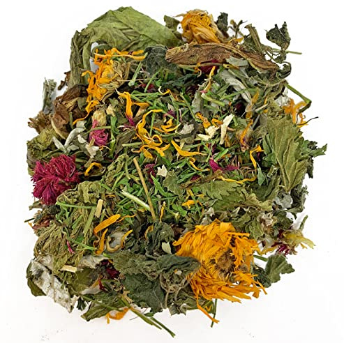 Bunny Bistro Herb & Flower Salad 100g | 100% Natural Forage Treat for Rabbits, Guinea Pigs & Small Animals
