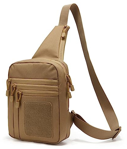 ACEXIER Tactique Sac à bandoulière Militaire Holster pour pistolet dissimulé Pochette pour pistolet Sac de transport d'armes à feu pour l'extérieur, le camping et la chasse Port quotidien Pack (Tan)