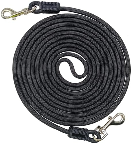 Hoanan 12ft/ 20ft/ 30ft Tie Out Rope for Small Dogs Up to 35 Pounds, Long Cat Leash for Yard, Lightweight Tether Escape Proof Training Walking Outdoor Lead for Puppy Pets, Small Animals