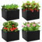 Enbagold Grow Bags for Vegetables, 4 Pack 55L Fabric Grow Bags Rectangular Plant Growing Bags Raised Bed, Tomato Grow Bag Planter Pots Reusable for Flowers Vegetables