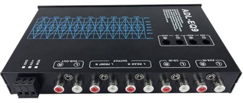 Loufy Auto Square Égaliseur graphique 9 bandes Série complète Égaliseur amplificateur de voiture + Filtre réglable