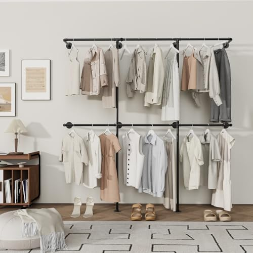 YheenLf Appendiabiti da Parete Industriale, Armadio Aperto o Attaccapanni da Muro, 300 kg Capacità di Carico, Utilizzato per Camere da Letto e Ingressi, 180x180cm