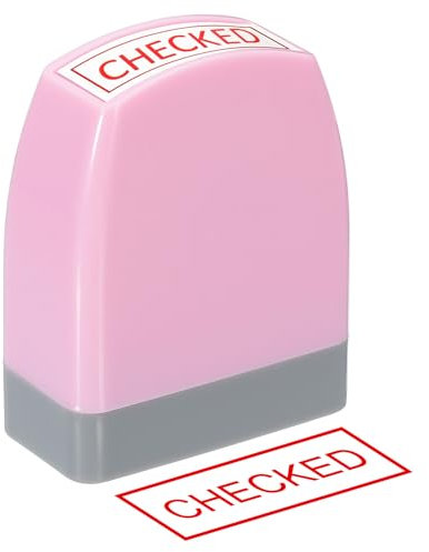 PATIKIL Selbstfärbend Stempel Verkaufsmeldung Rote Tinte Büro Stempel Personalisiert Firmenstempel Nachfüllbarer Geschäftsstempel (CHECKED)