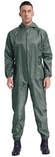 Miaeowve Homme Femme Combinaison de Sécurité avec Capuchon Combinaison de Travail Combinaison de Protection Salopette de Travail Jumpsuit Overall M-4XL Gris 4XL