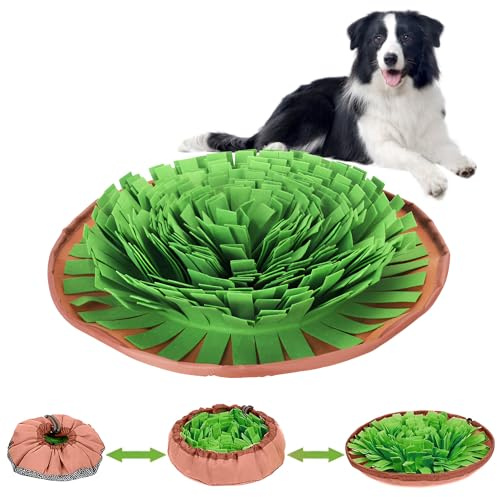 KATLKIU Manta Olfativa para Perros - Alfombra Verde de Estimulación Mental y Juguete Sniffing - Juego Educativo Interactivo Antiestrés para Adiestramiento de Cachorros