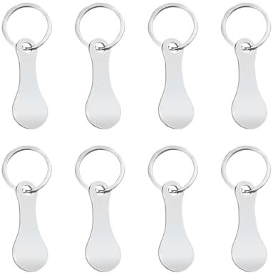 Zhenghebuy Carrito de Compras Llaveros,8 Piezas Moneda Carro Compra,Acero Inoxidable Fichas para Carro Compra para Desbloquear Carros de Supermercado