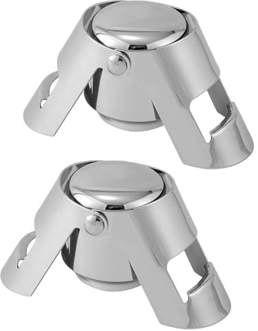 2 tappi per bottiglie di spumante, chiusura per bottiglie di vino, chiusura per bottiglie di spumante, in acciaio inox, chiusura per bottiglie di spumante, chiusura per champagne